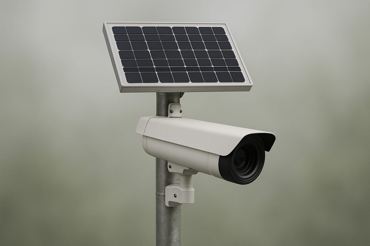 Solar-powered ANPR bullet camera setup