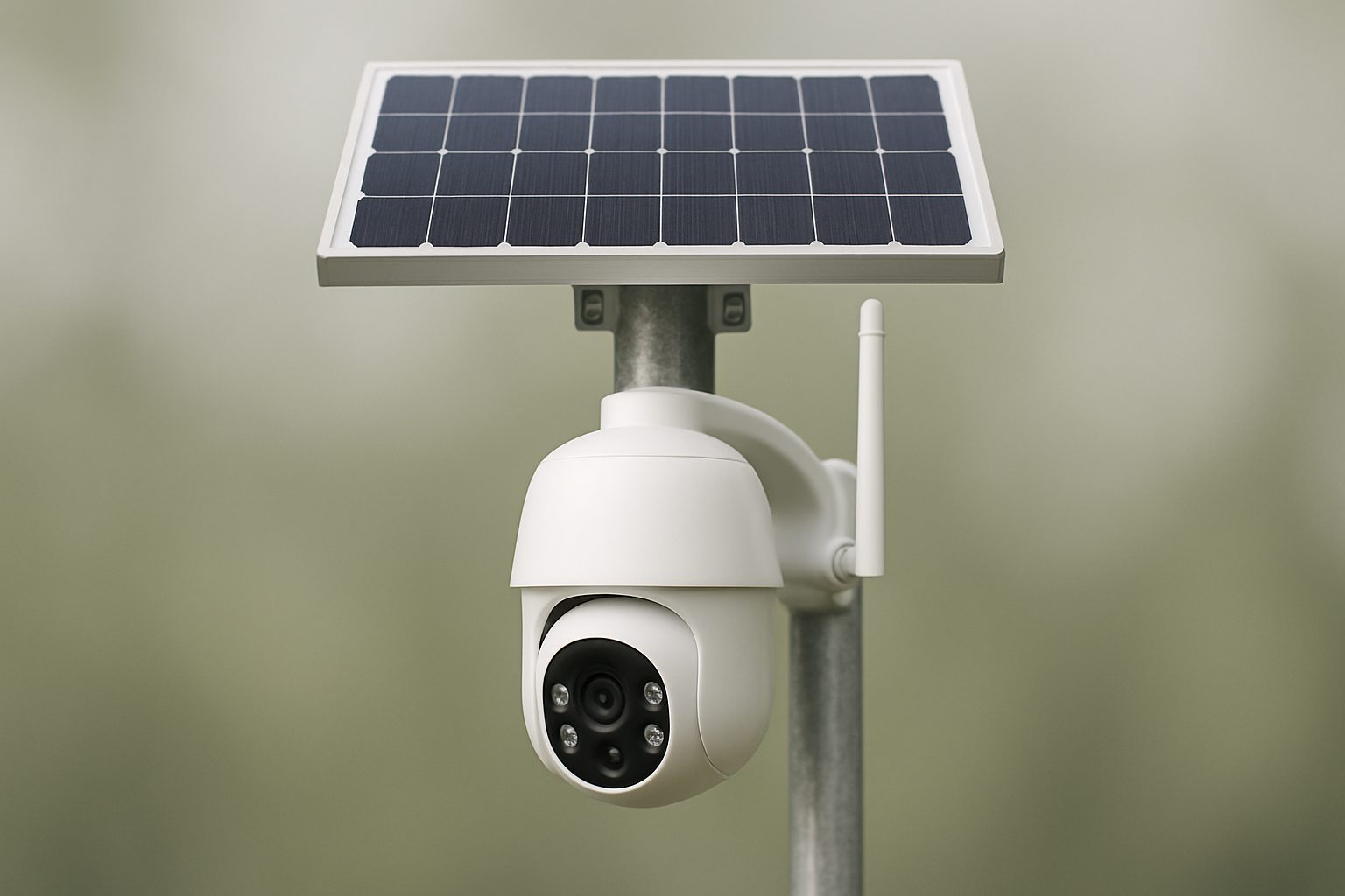 Wi-Fi solar-powered pan-tilt camera setup